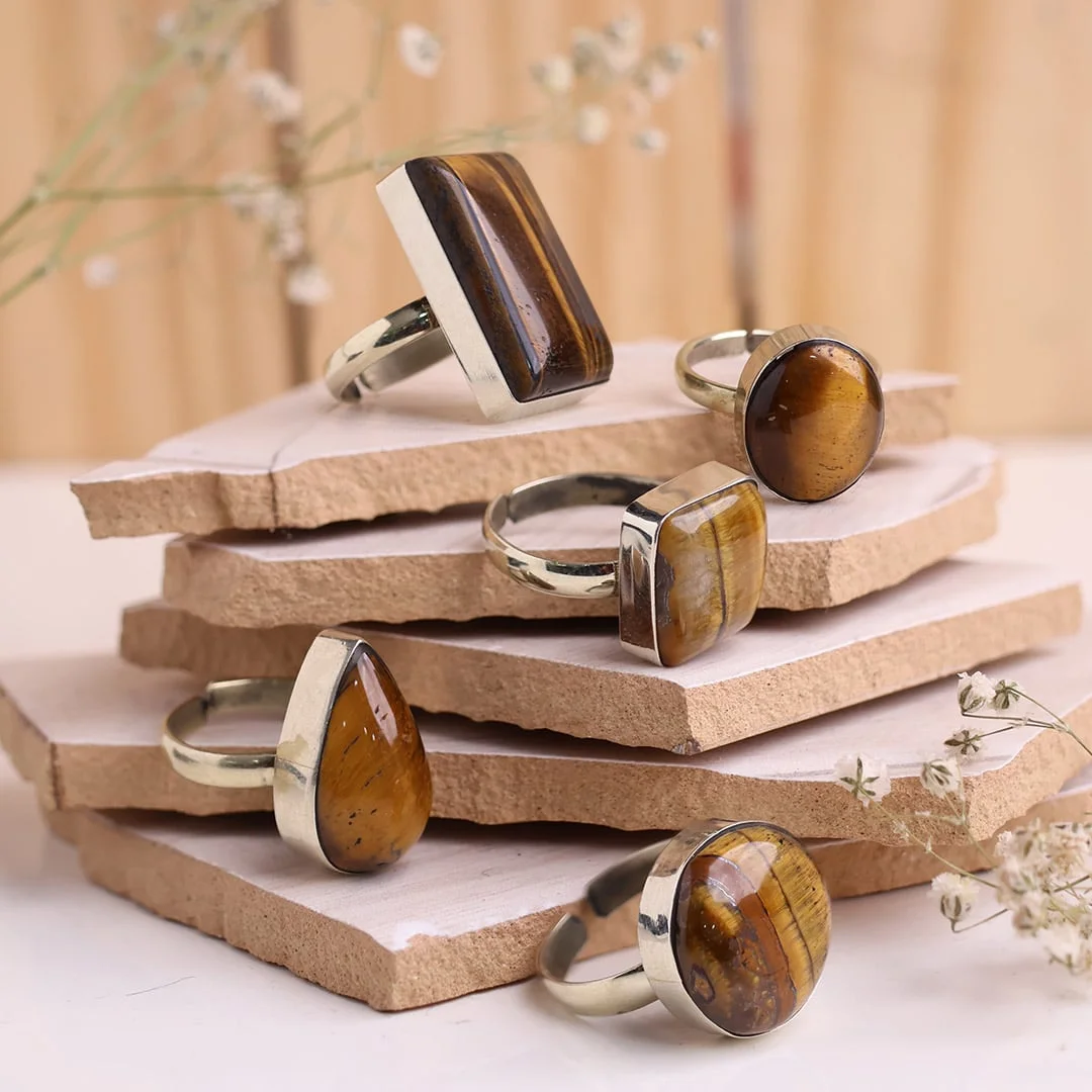 Tiger Eye Stone Rings