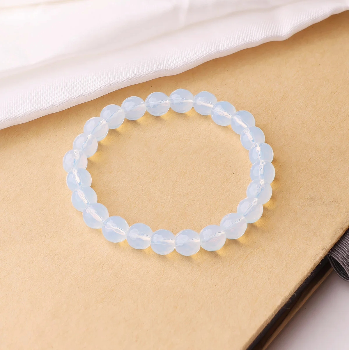 Lumina Ethereal Blue Opalite Bracelet (8mm Beads) | Calming Third Eye & Throat Chakra Moon-Glow Crystal Bracelet for Women & Men