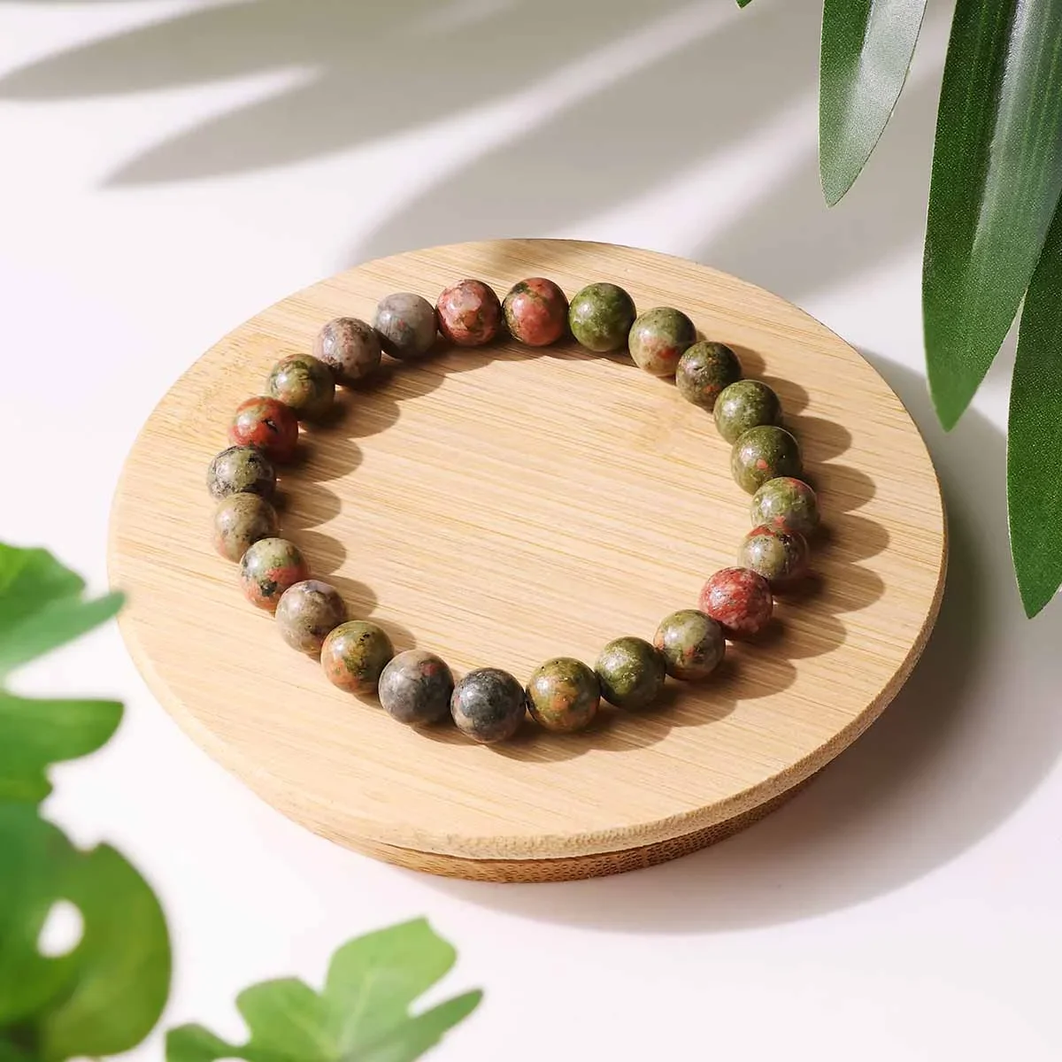 Lumina Natural Unakite Bracelet (8mm Beads) | Stone of Emotional Harmony, Heart & Third Eye Chakra Healing for Women & Men