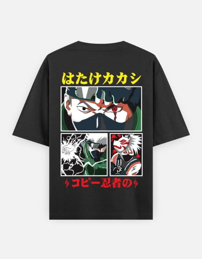 Kakashi Hatake Oversized T-Shirt – Front & Back Printed Anime Graphic | 240 GSM Heavyweight Cotton