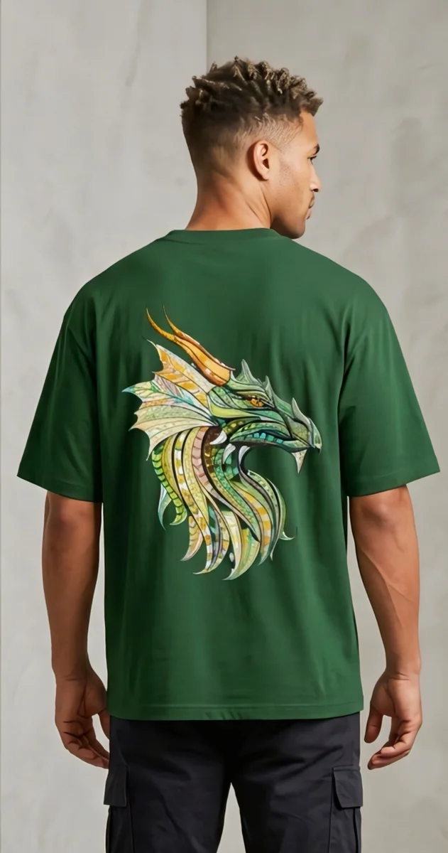 🐉 Forest Green Dragon Oversized T-Shirt