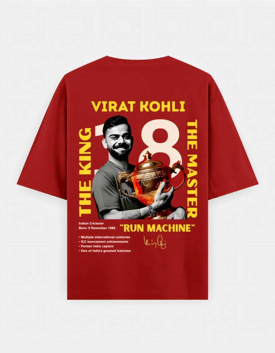 Virat Kohli Red Oversized T-Shirt