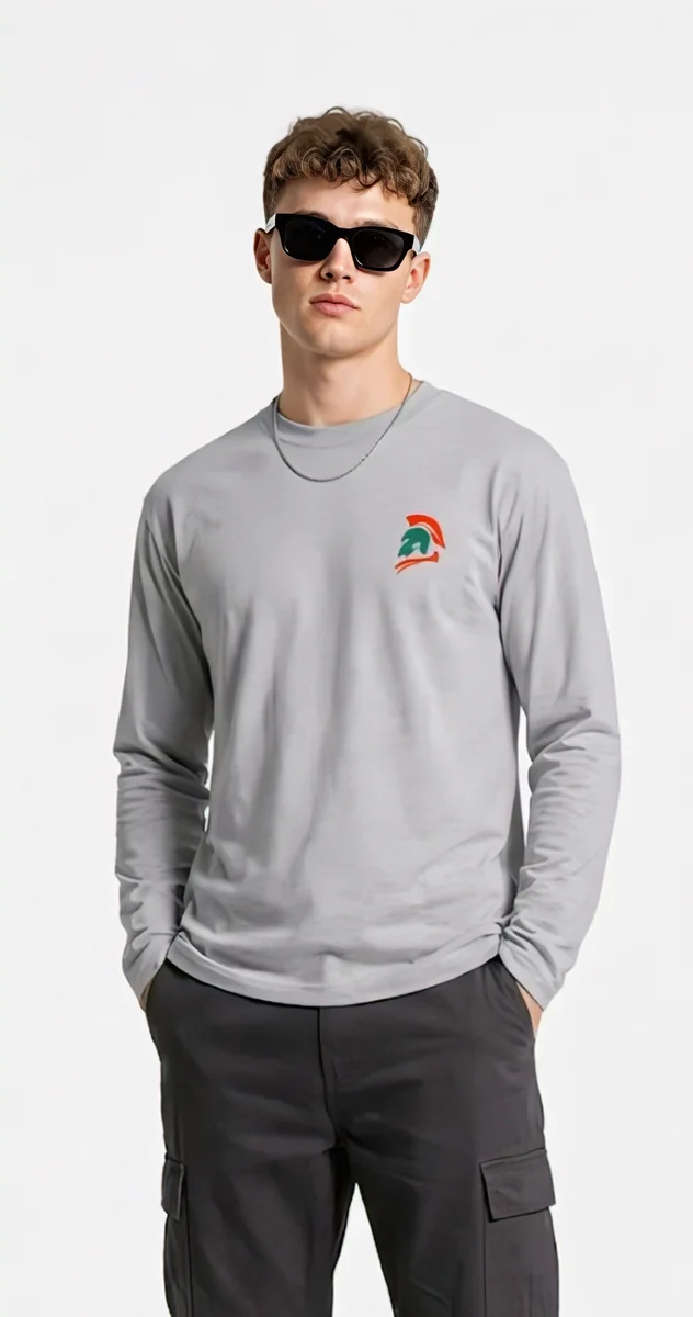 Super Spartan Grey Full Sleeve T-Shirt