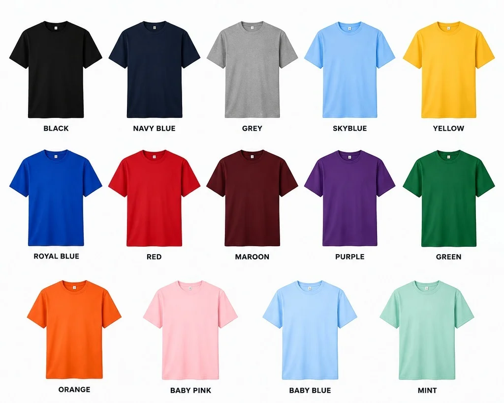 Plain Cotton T-Shirt for Men & Women | 180 GSM Unisex Regular Fit | Next Dimension Customs