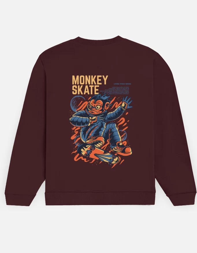 🐒 Skate Monkey – Ride Your Chaos Sweatshirt