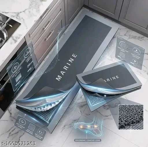 2-Piece Kitchen Floor Mat Set – Waterproof & Non-Slip Rugs