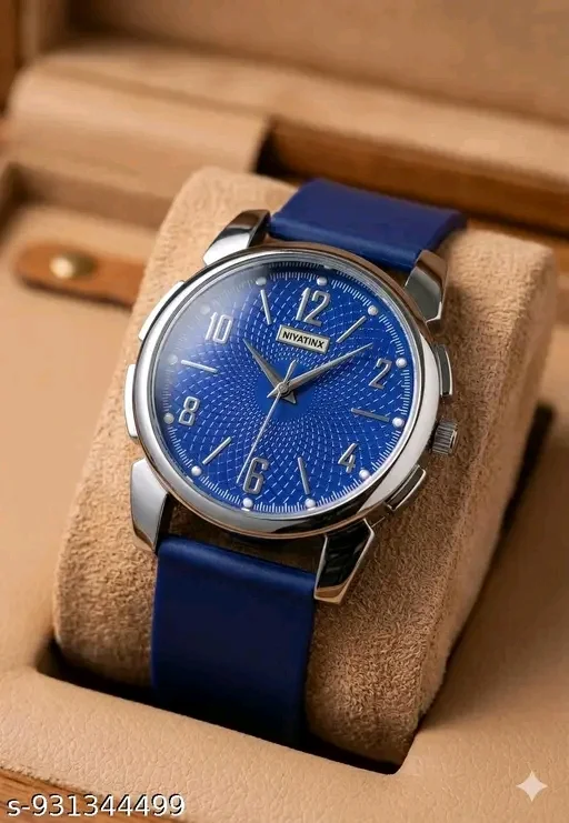 Premium Men's Anaalog Watch - Designer Blue Dial with Silver Numerals | Perfect Gift for Men