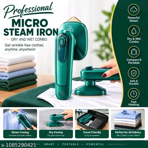 Micro Steam Iron – Portable Handheld Steamer for Travel & Home