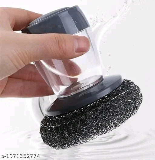 Liquid Dispenser Dish Brush – Steel Wire Scrubber Palm