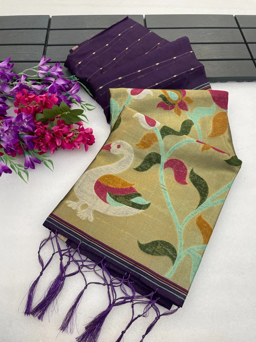 DT- Cotton jamdani saree with blouse