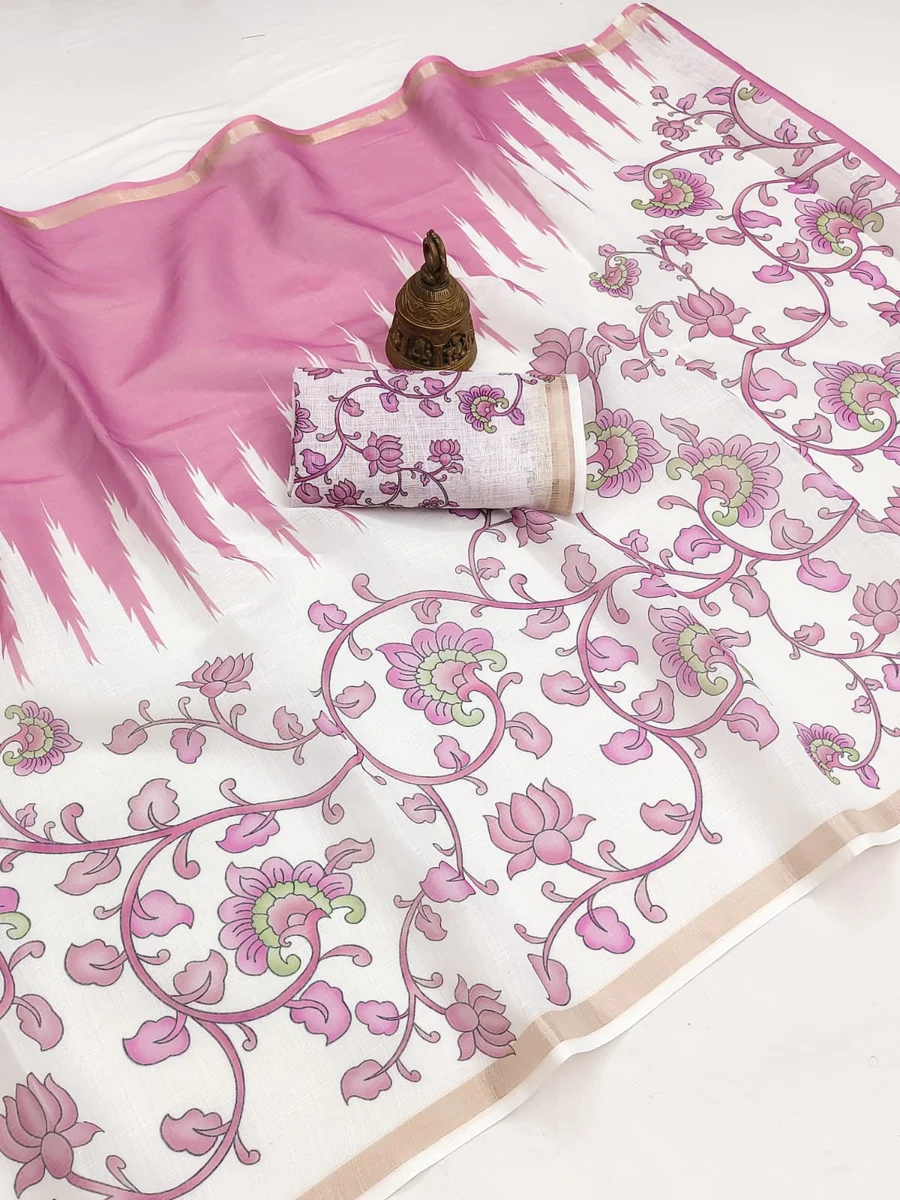 JB  -  Linen with gold jari border