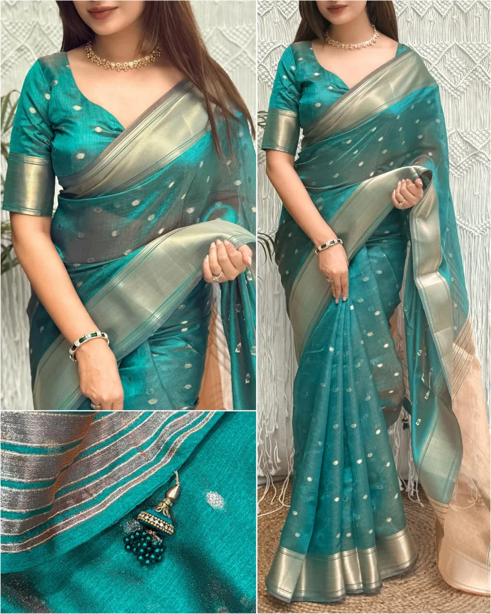 DT-Banarasi organza silk with zari border