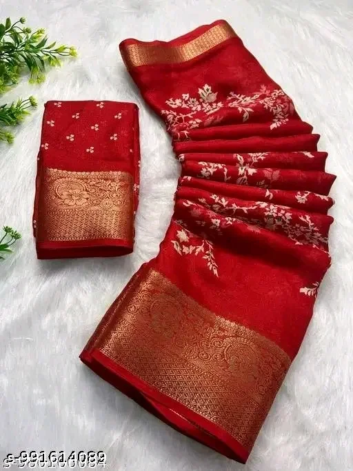 MS- Printed Marshmallow saree