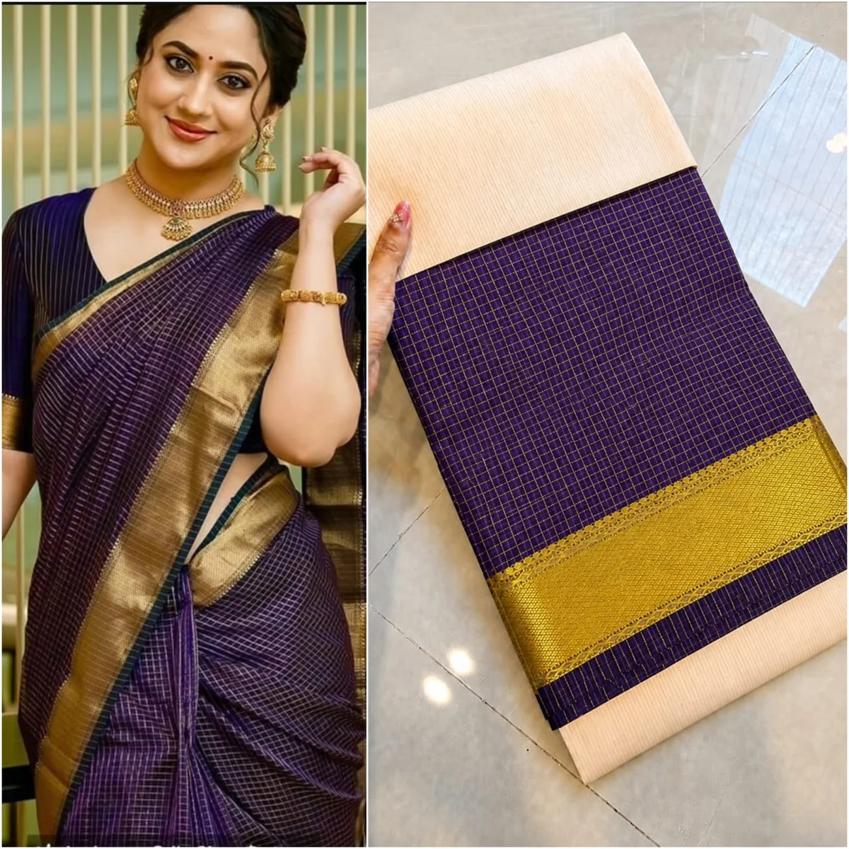 *CP-Maheshwari Chex Saree*