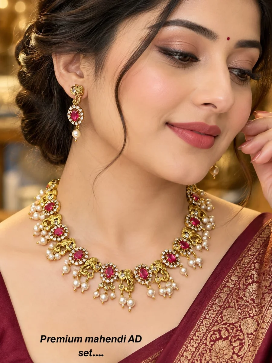 Premium quality cz AD nacklace set