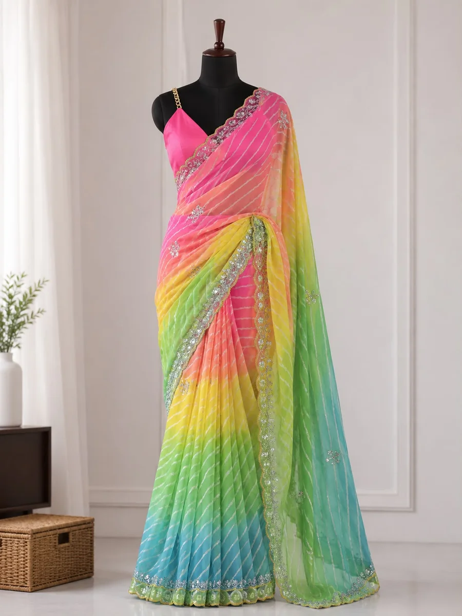 MK- Georgette bandhni print