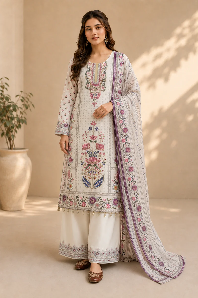 Aab-e-Noor Ivory Set