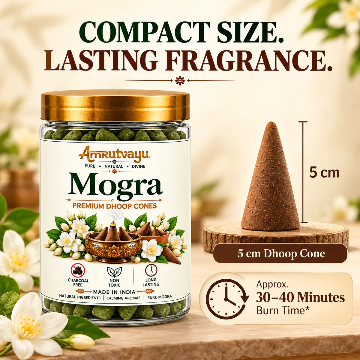 Mogra Dhoop Cone 30 incense Cone 2