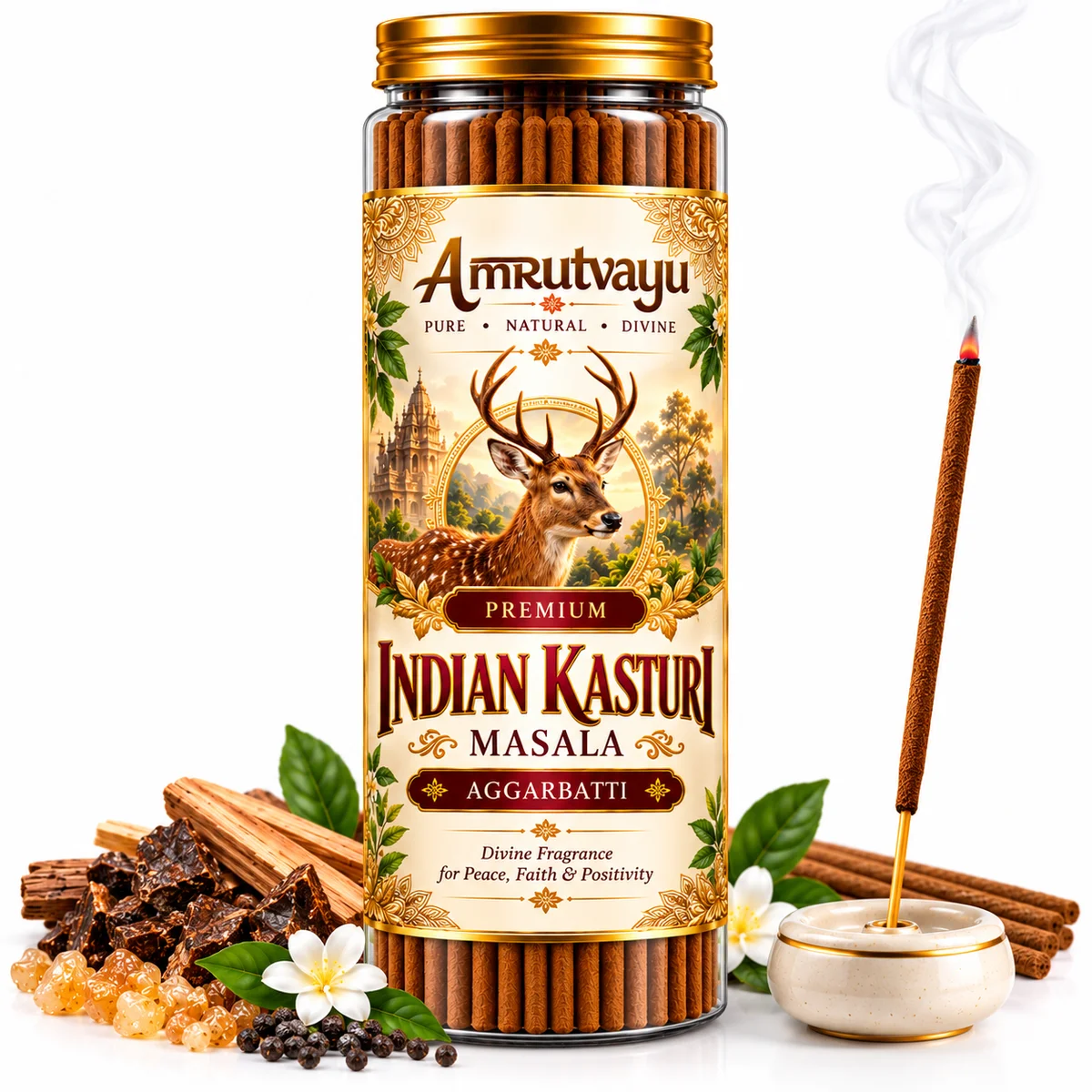 Premium Indian Kasturi Masala Aggarbatti 100gm 2