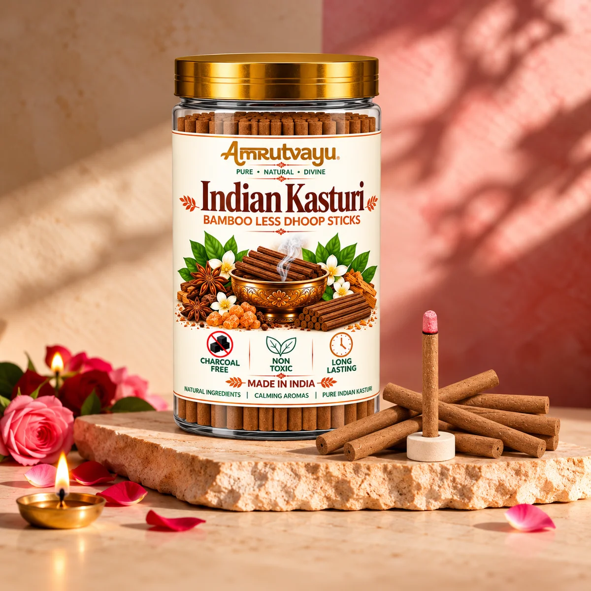 Indian Kasturi Dhoop Stick 4 Inch
