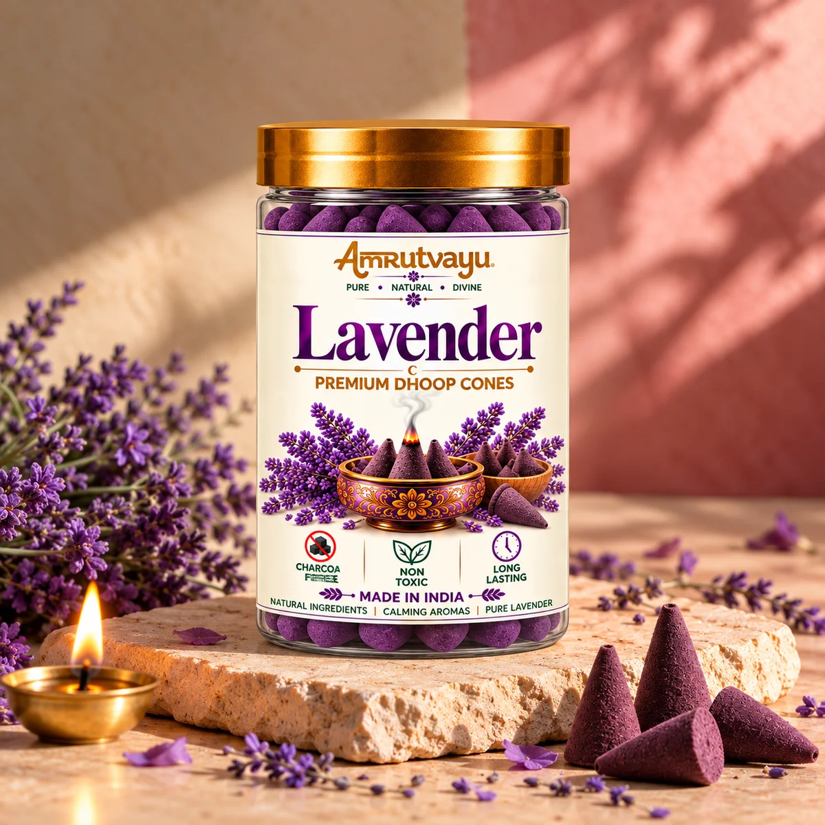 Lavender Dhoop Cone 40 Incense Cone