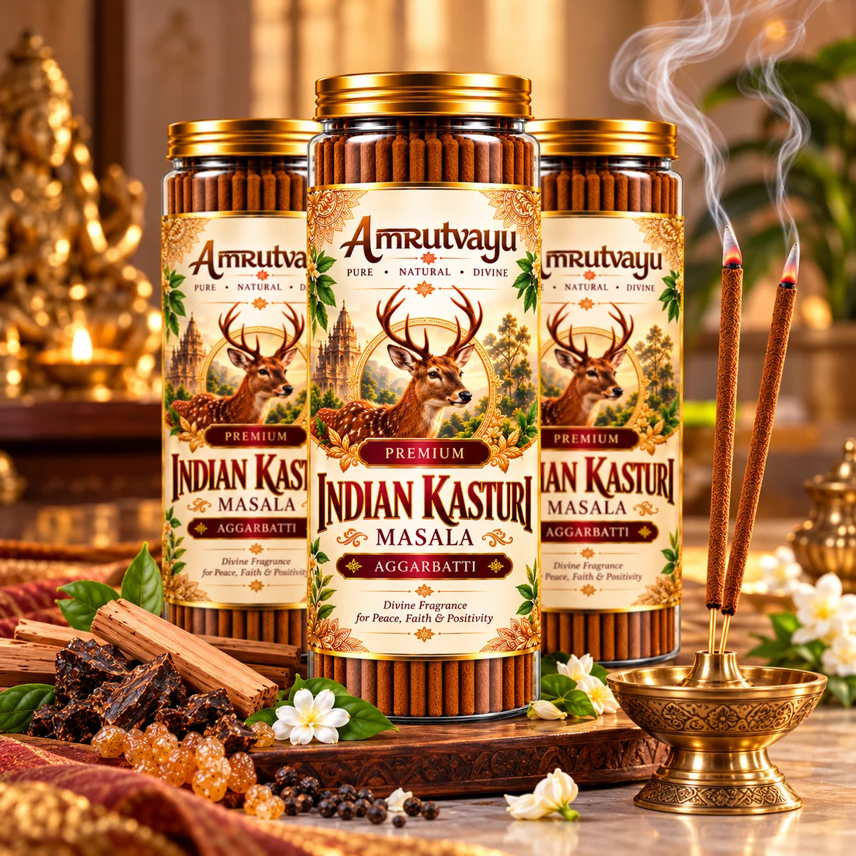Premium Indian Kasturi Masala Aggarbatti 100gm 4