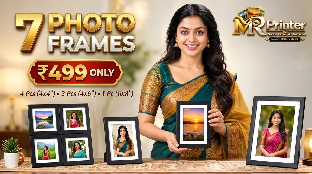 7 Photo Frames Just ₹499| Premium Photo Frame Set | M R Printer
