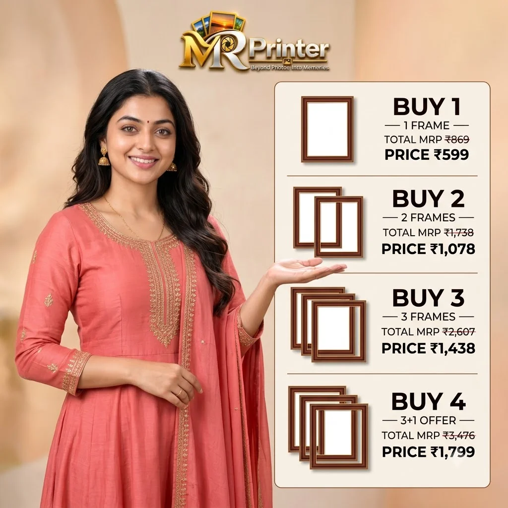 M R Printer 15×12 Inch Personalised Photo Frame  – Studio Quality | Buy 1–4 Frames & 3+1 Offer 4