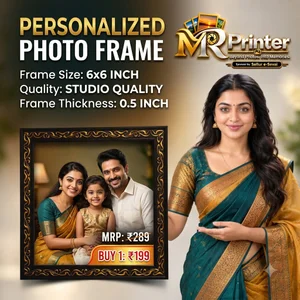 6×6 Inch Studio Quality Personalised Photo Frame — Buy 1 to 4 Options