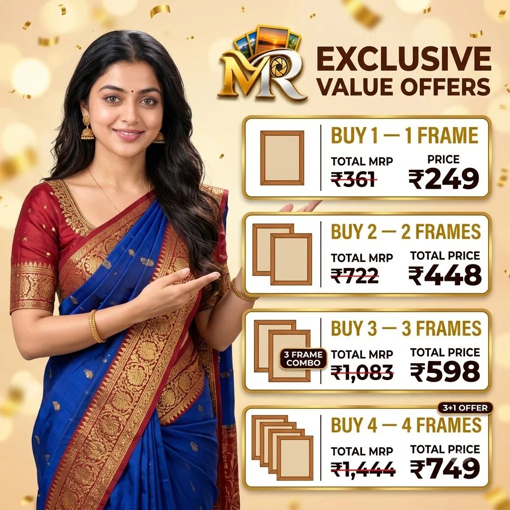 Product specification display for the 10×8 inch Studio Quality personalised photo frame. Clearly identifies the 1-inch frame thickness, 7 mm back board, waterpr