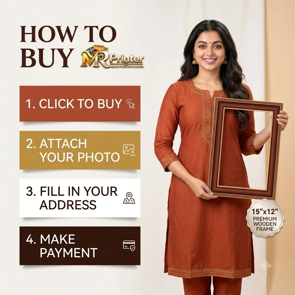 M R Printer 15×12 Inch Personalised Photo Frame  – Studio Quality | Buy 1–4 Frames & 3+1 Offer 6
