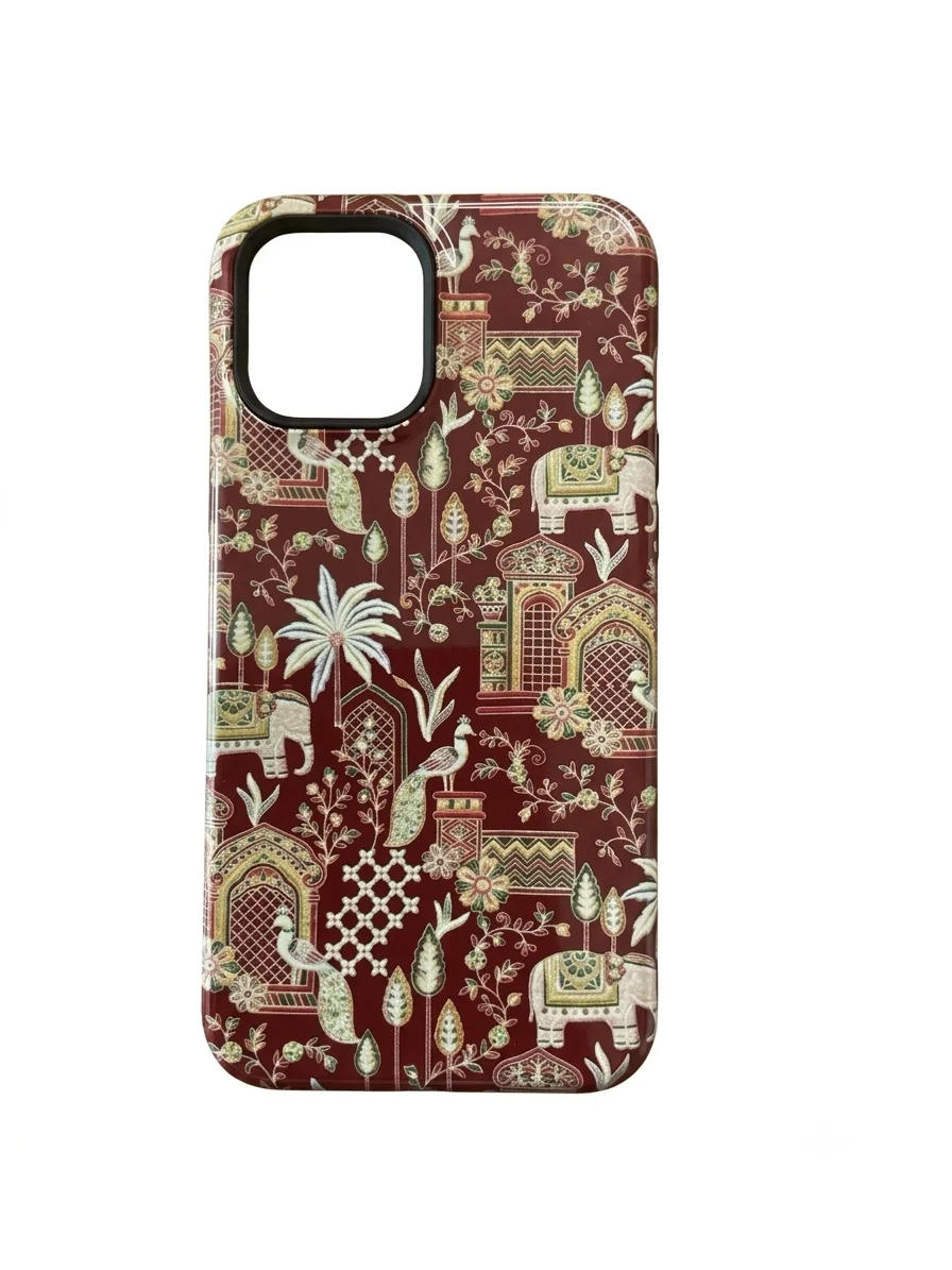 Royal Indian Heritage iPhone 12 Pro Max Case – Elephants & Peacocks