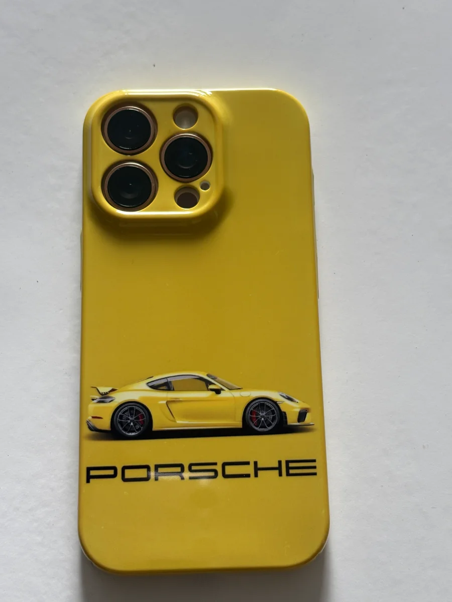 Racing Yellow Porsche Sports Car iPhone 16 Pro Case – Automotive Graphic Shell