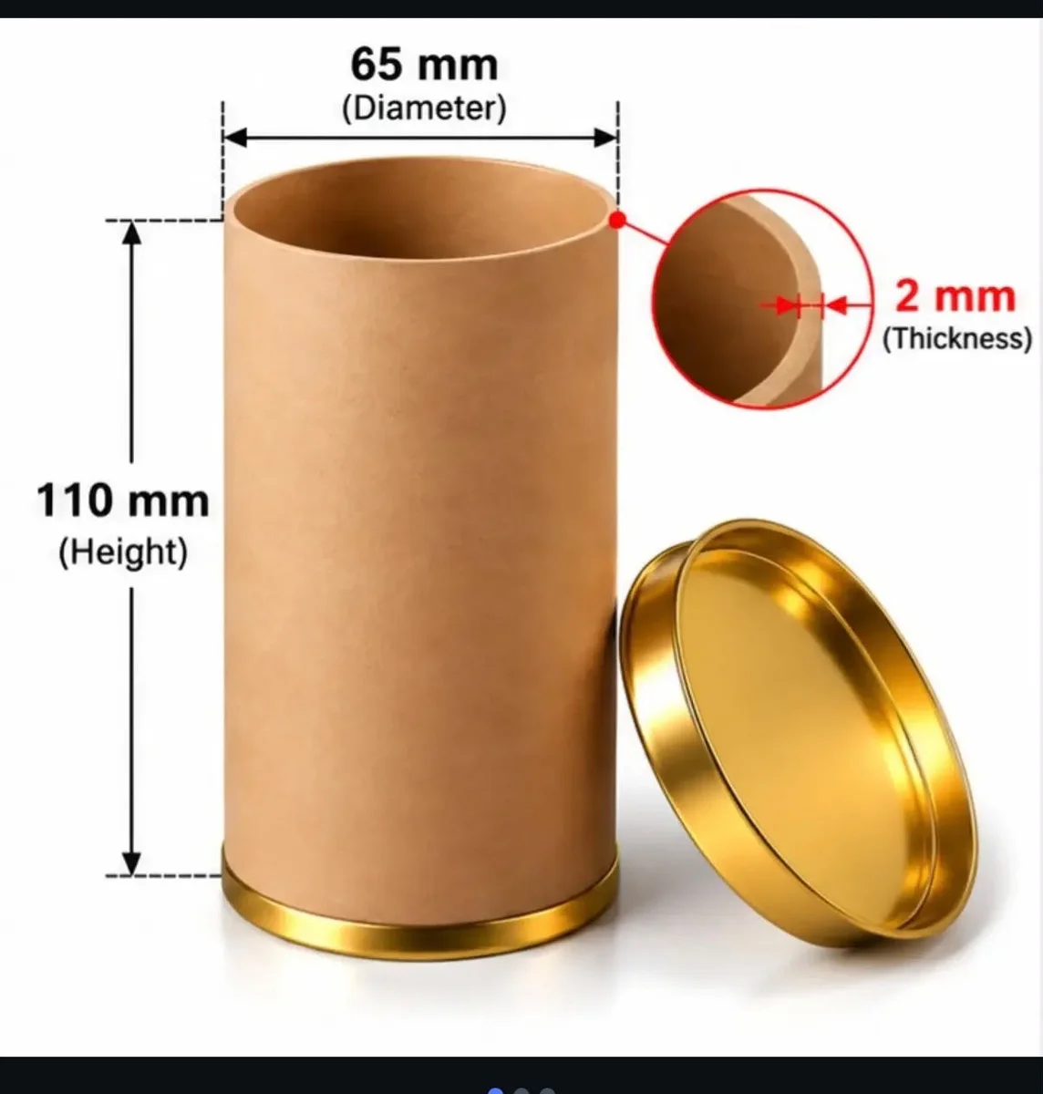 Paper Tube Box 100gm | 1000pcs