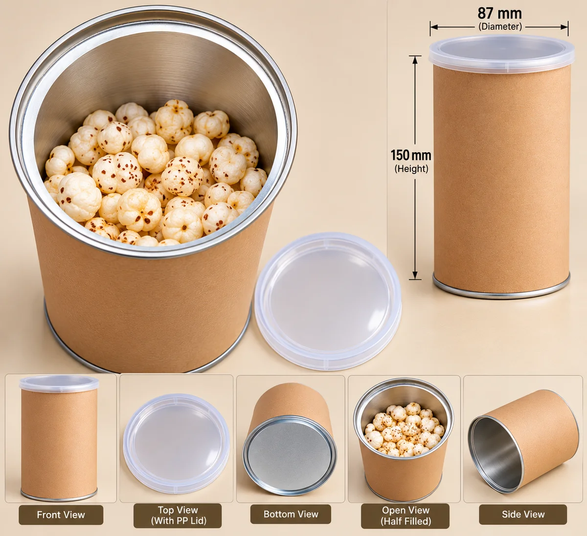 Makhana 50gm Airtight box.