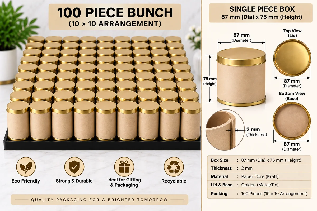 PAPER TUBE BOX Dryfruite 1000Pcs | 250gm