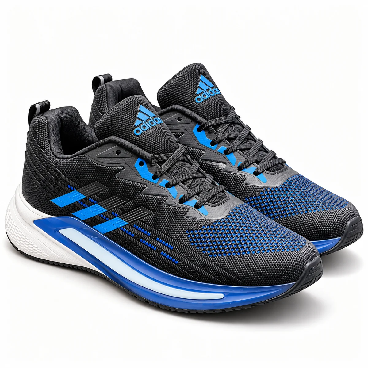 Adidas Blue & Black Imported Mens 7a Premium Quality )