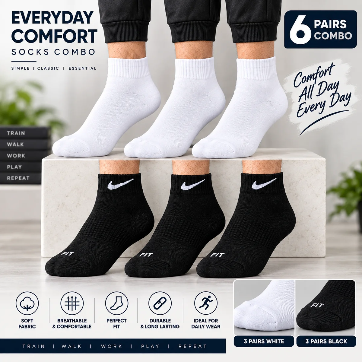 Premium quality Ankle Socks Pair of 6
