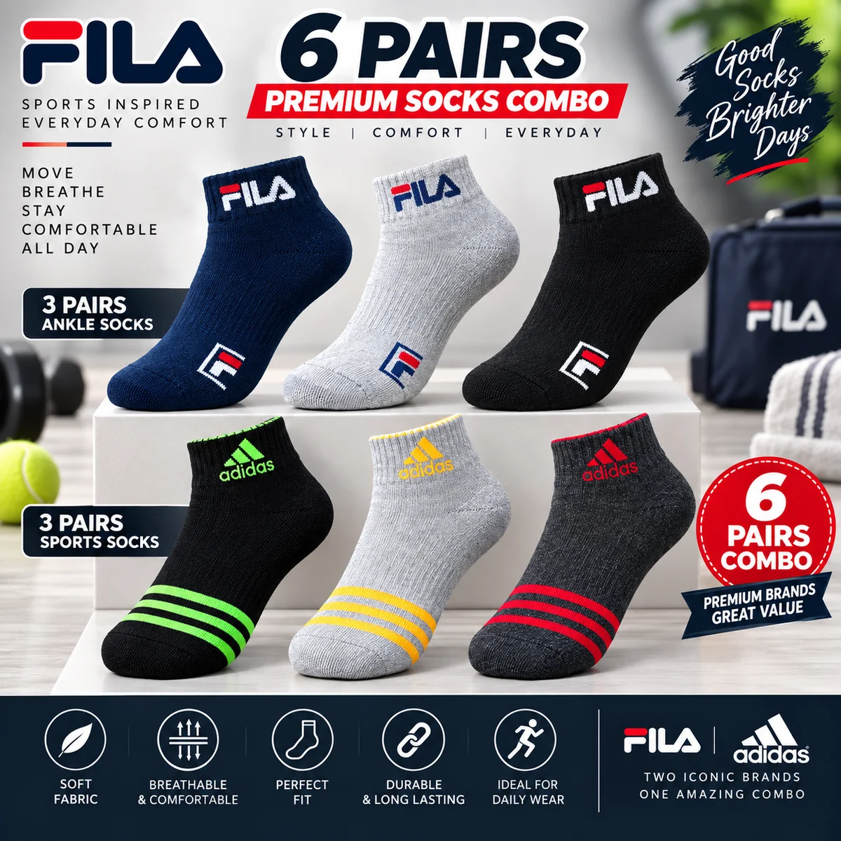 Premium quality Ankle Socks Pair of 6