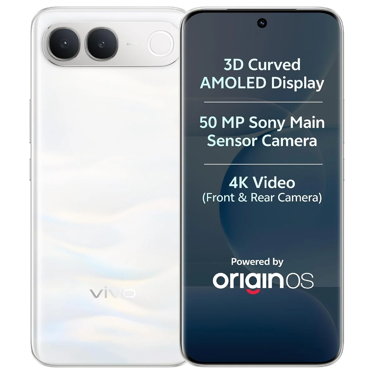 vivo S2 5G (Silk White, 8GB RAM, 256GB Storage) | 50MP Sony Camera | 4K Video | 7050 mAh Battery | 3D Curved AMOLED Display | MTK D-7360 Turbo Processor with No Cost EMI/Additional Exchange Offers