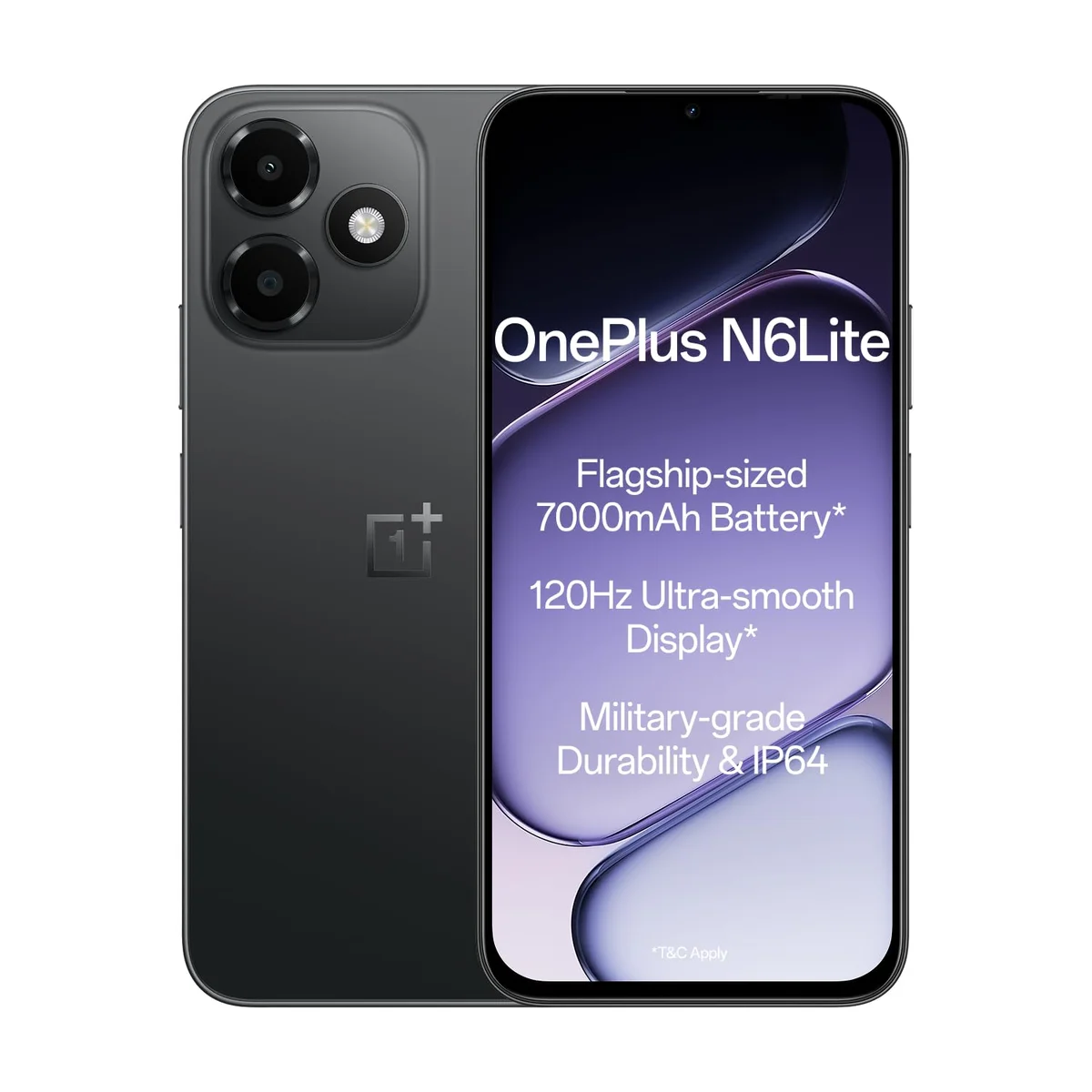 OnePlus N6 Lite | 4GB+64GB | Midnight Hype | Massive 7000mAh Long-Lasting Battery | 120Hz Ultra Smooth Display | 36 Months Fast & Smooth | Military-Grade Durability