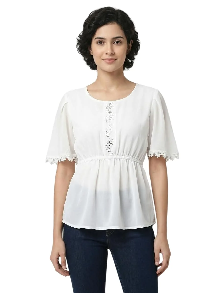 Women's White Peplum Blouse