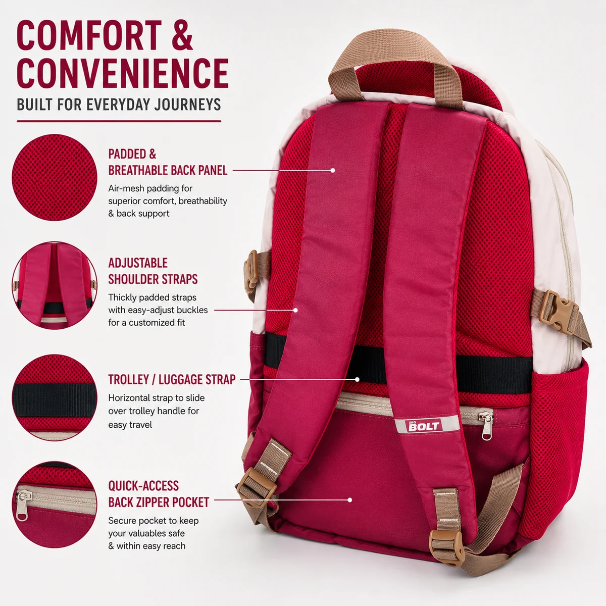 bayberry korean style backpack back image