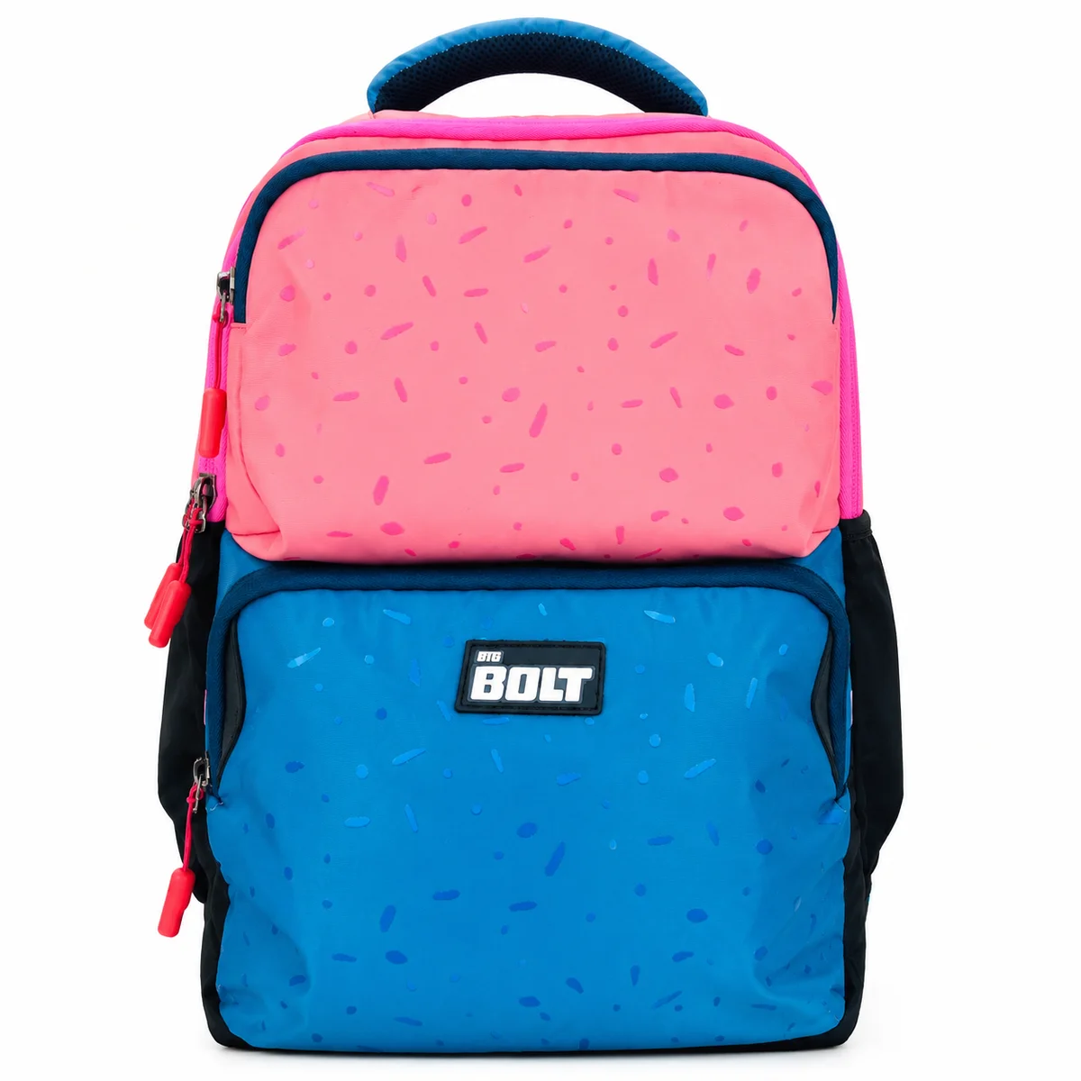 BOLT 18 Inch Kids College & School Backpack for Girls & Boys | Pink & Royal Blue.
