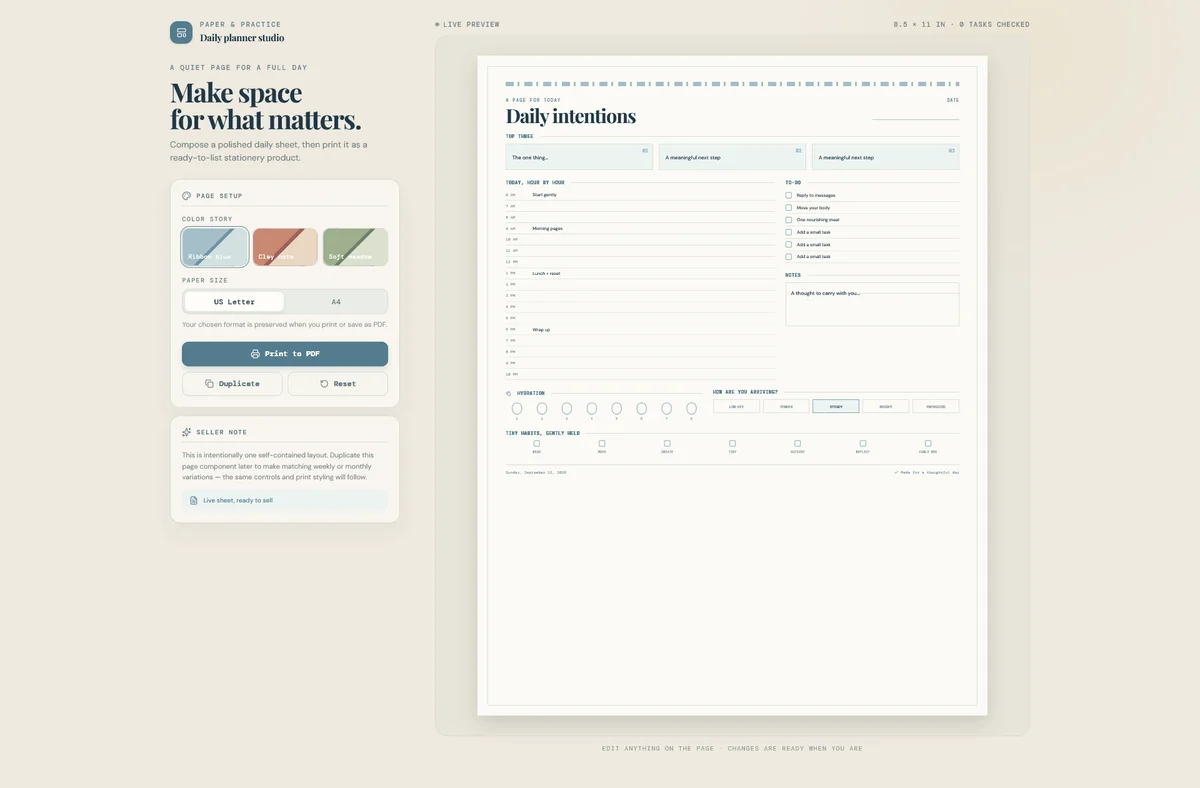 Printable Daily Planner