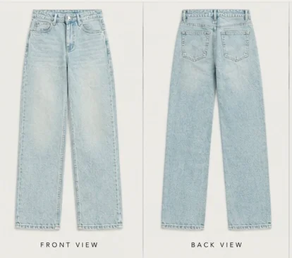 ORYZEN.CO Ice Blue Washed Relaxed-Fit Denim Jeans