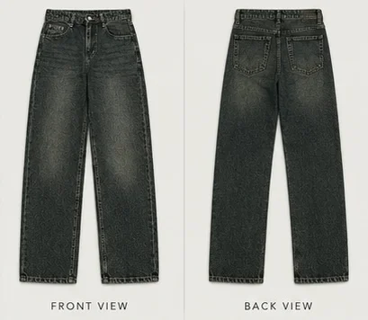 ORYZEN.CO Vintage Washed Charcoal Relaxed-Fit Denim Jeans