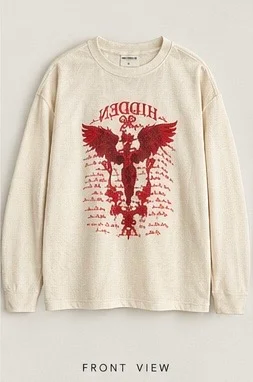 ORYZEN.CO Crimson Eagle Waffle Long-Sleeve T-Shirt
