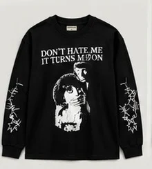 Oryzen.co Don’t Hate Me Graphic Long Sleeve T-Shirt – Black