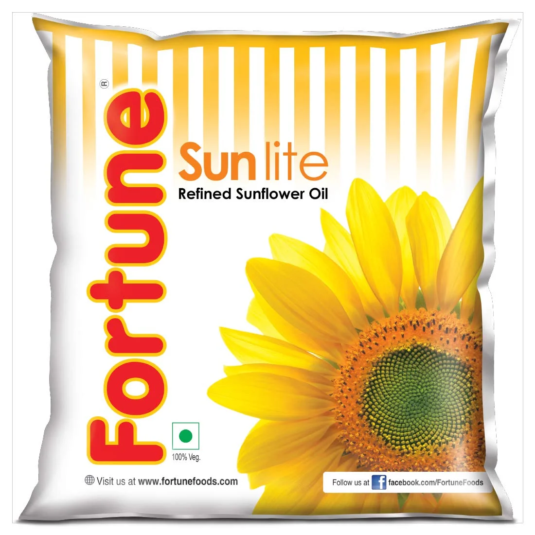 Fortune Sunlite Refined Sunflower Oil Pouch (500 ml)